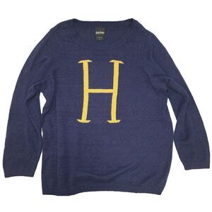 Harry Potter Weasley Jumper Blue Gold "H" Knit Holiday Christmas Sweater Size 2